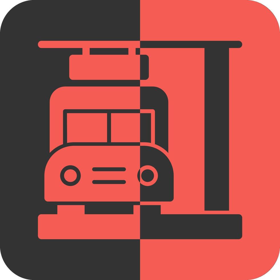 Bus Stop Red Inverse Icon vector