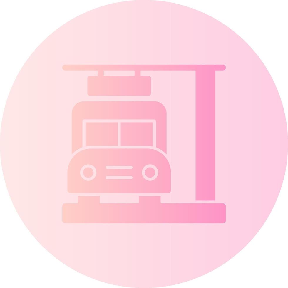 Bus Stop Gradient Circle Icon vector