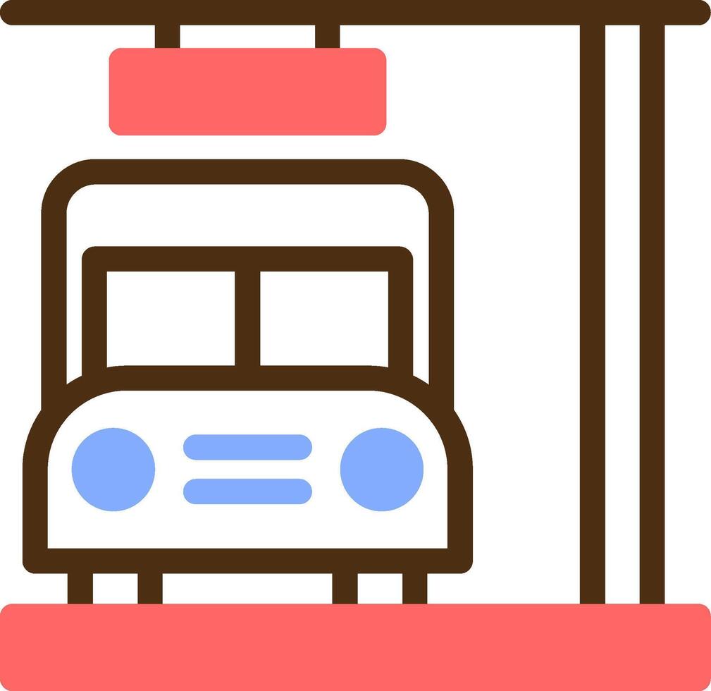 autobús detener color lleno icono vector