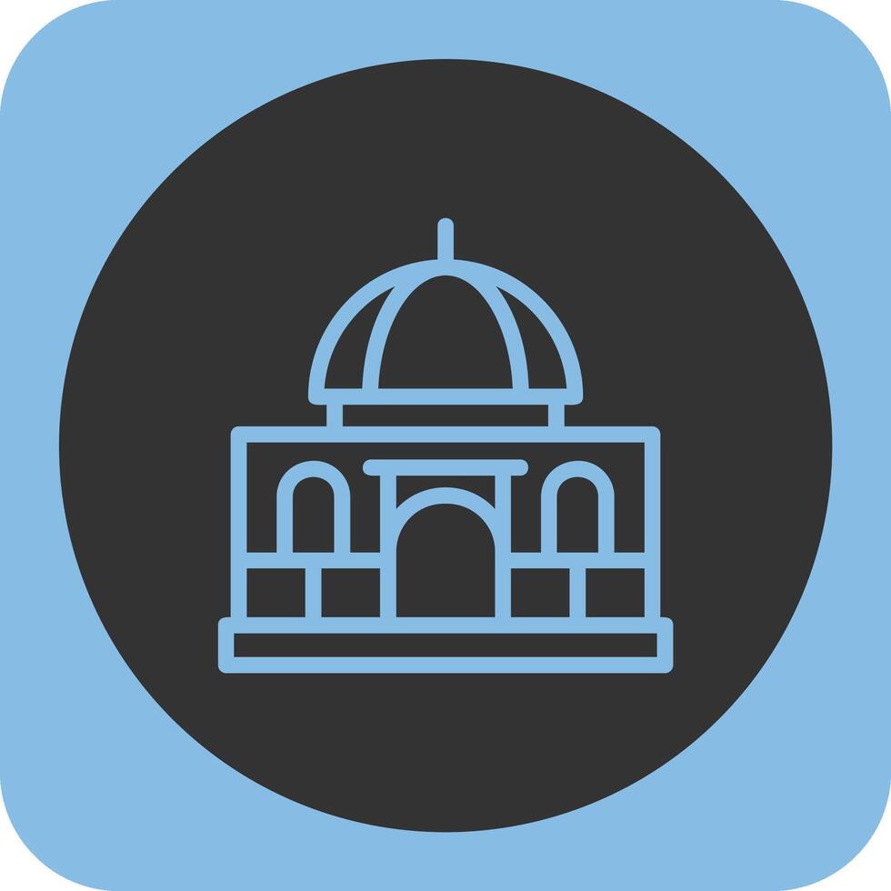 Mosque Linear Round Icon vector