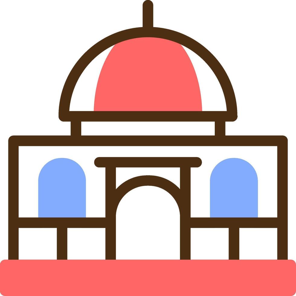 mezquita color lleno icono vector