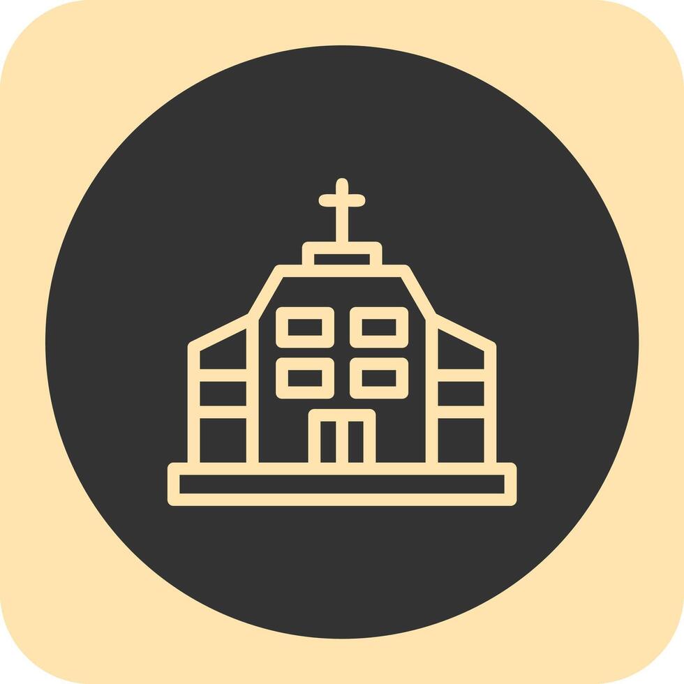 Iglesia lineal redondo icono vector
