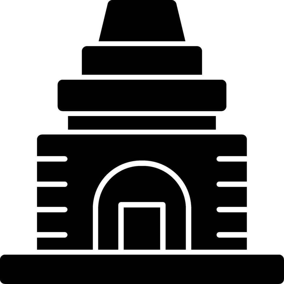 templo sólido multi degradado icono vector