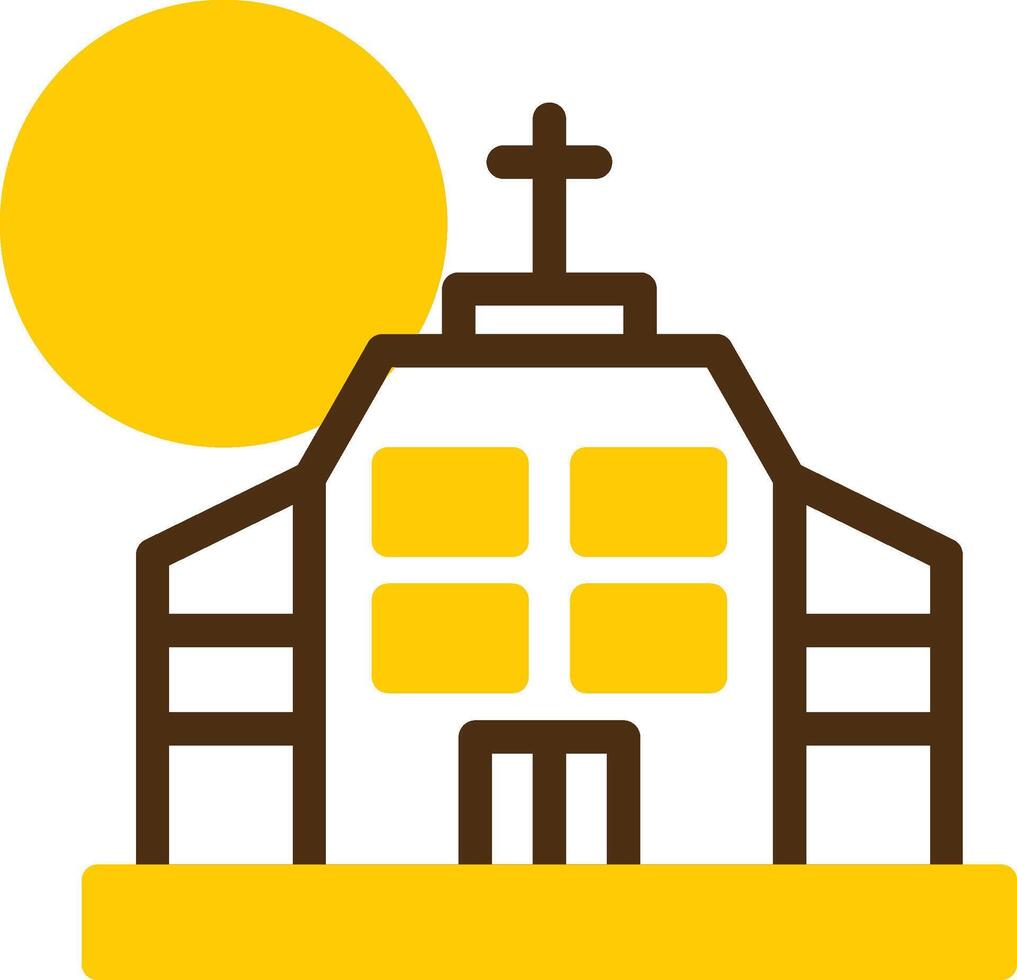 Iglesia amarillo mentir circulo icono vector