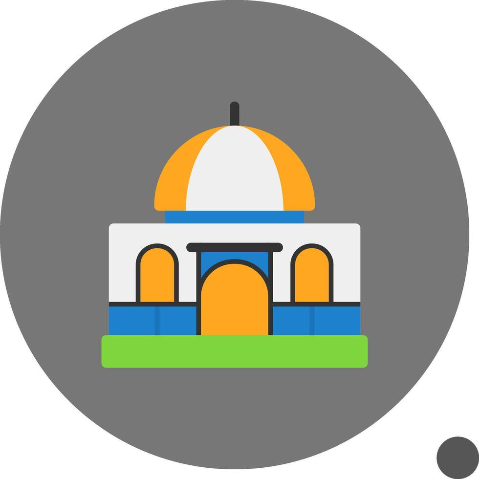 Mosque Flat Shadow Icon vector