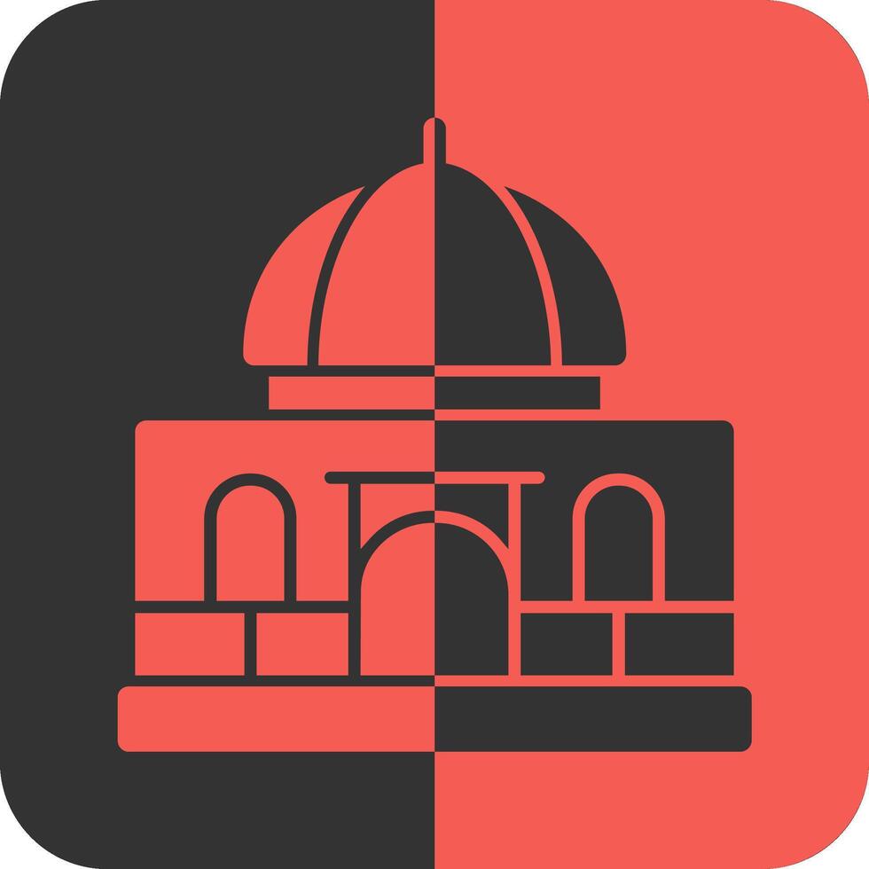 Mosque Red Inverse Icon vector