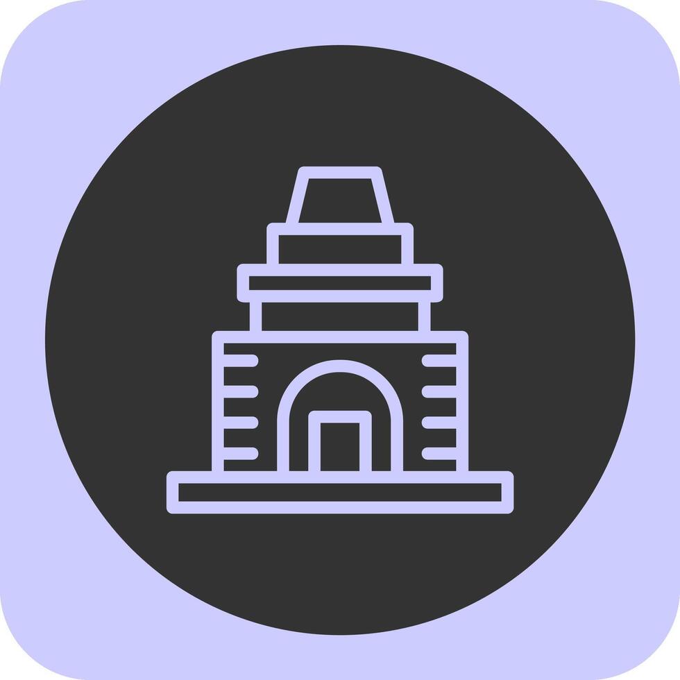 Temple Linear Round Icon vector