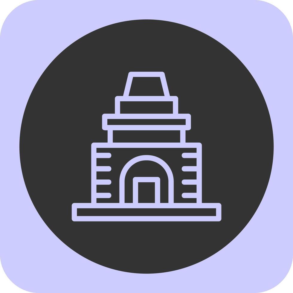 Temple Linear Round Icon vector