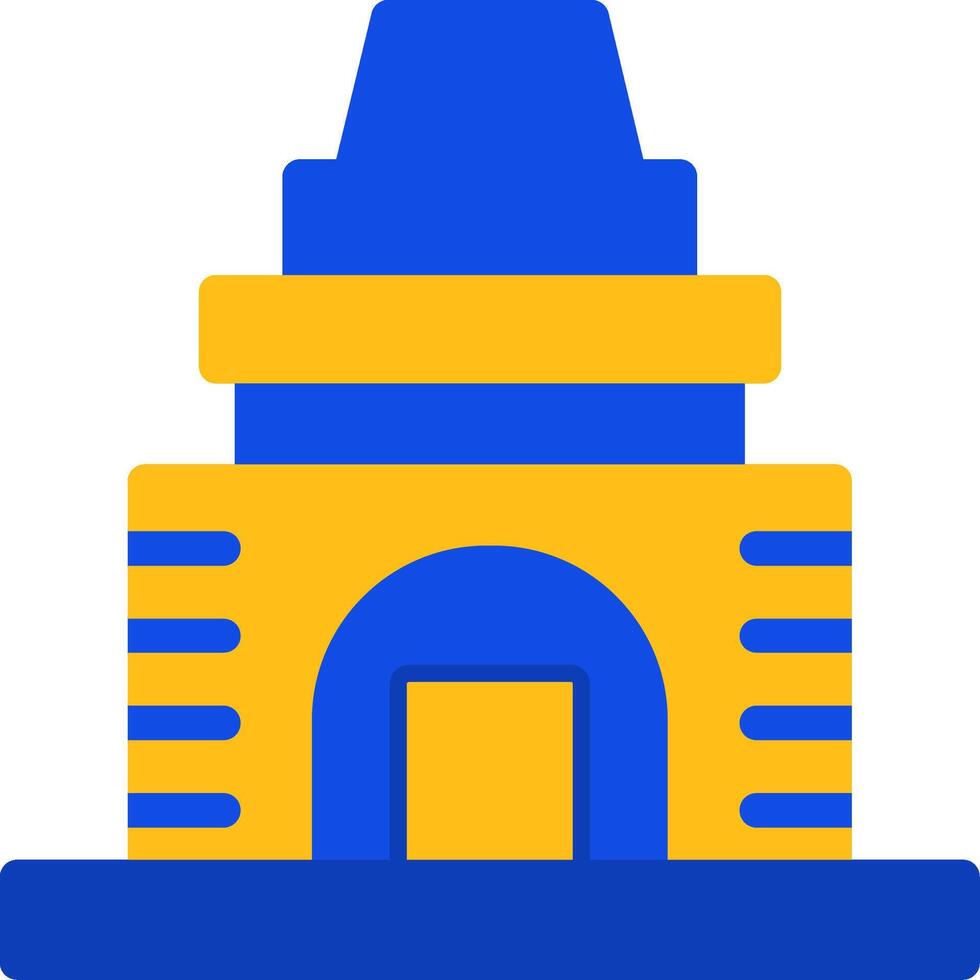 templo plano dos color icono vector