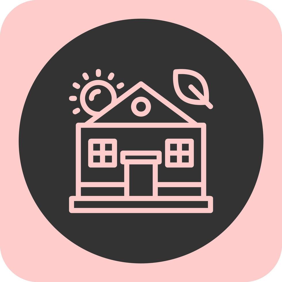 Greenhouse Linear Round Icon vector