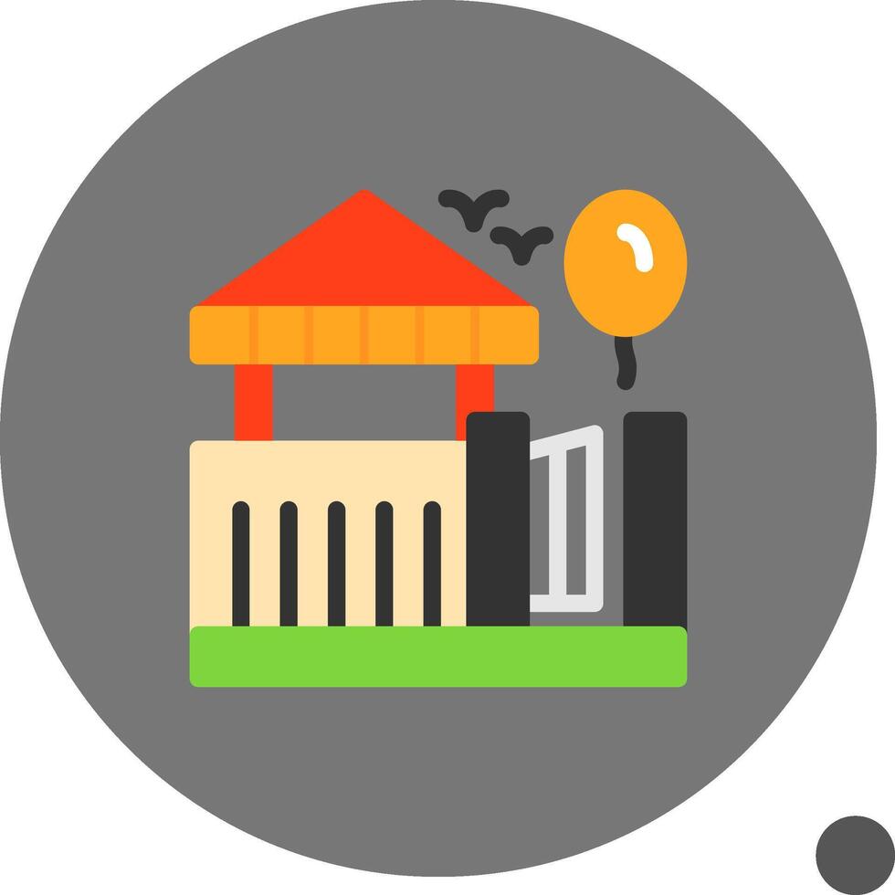Amusement Park Flat Shadow Icon vector