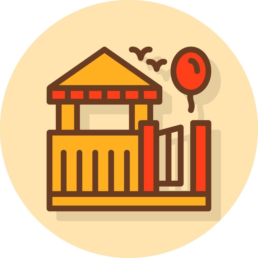 Amusement Park Filled Shadow Cirlce Icon vector