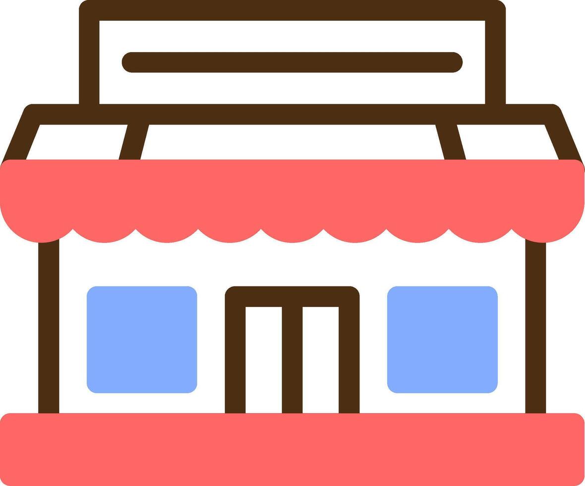 Market Color Filled Icon vector