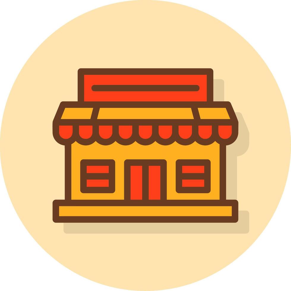 Market Filled Shadow Cirlce Icon vector