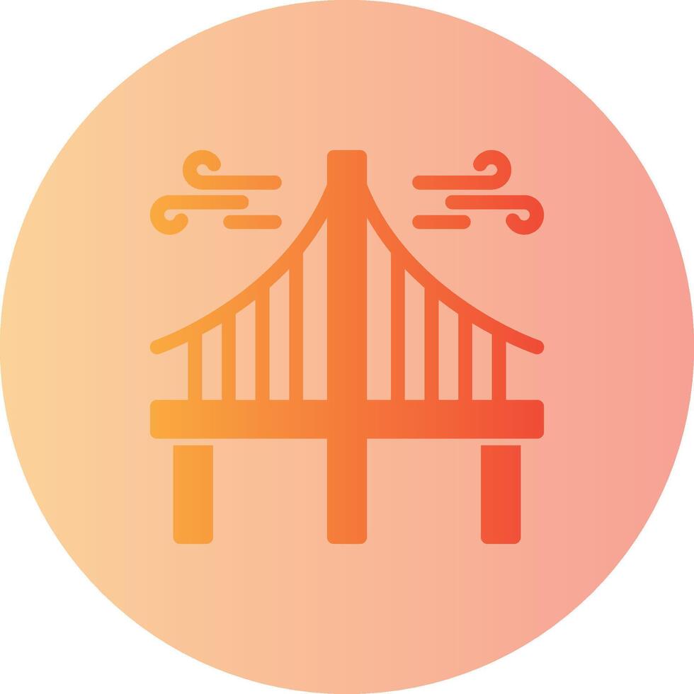 Bridge Gradient Circle Icon vector