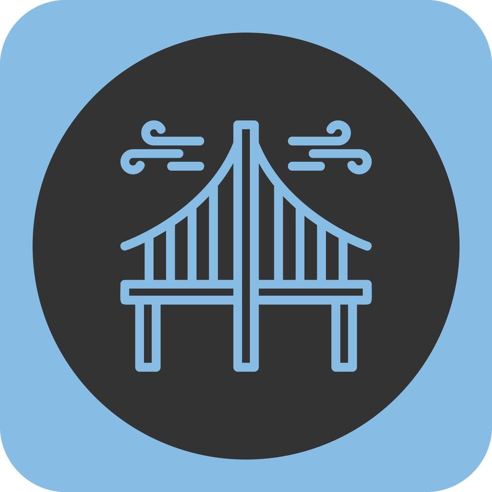 Bridge Linear Round Icon vector