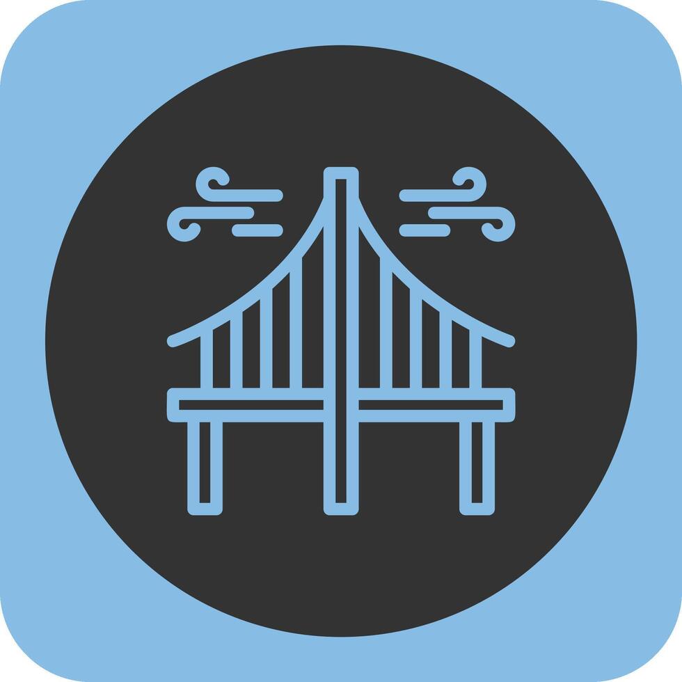 puente lineal redondo icono vector