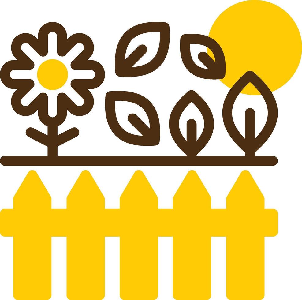 Garden Yellow Lieanr Circle Icon vector