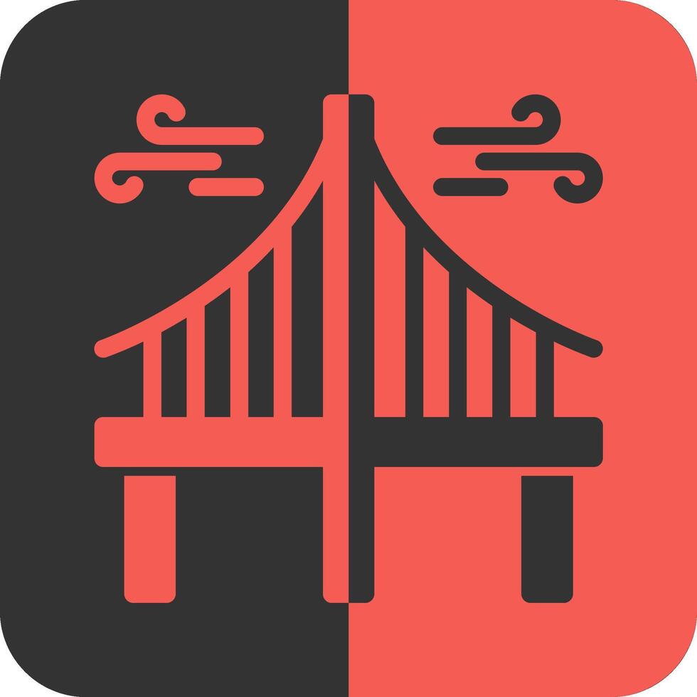 Bridge Red Inverse Icon vector