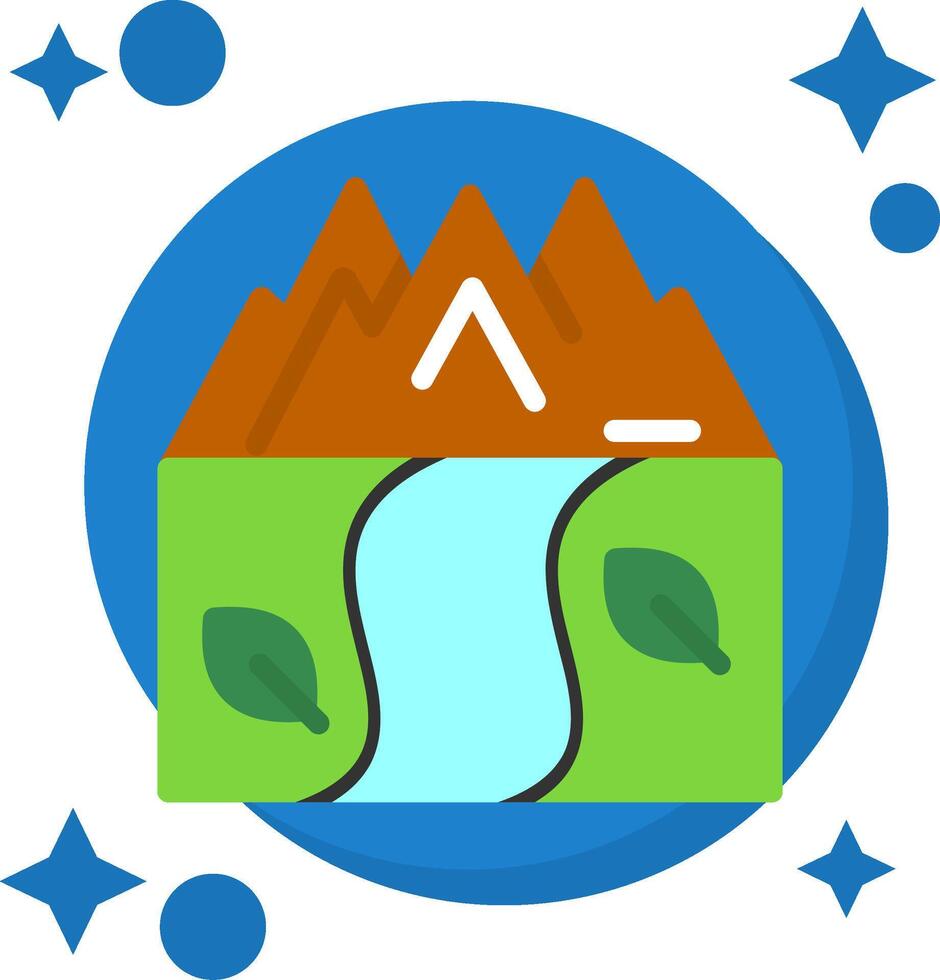 río cola color icono vector