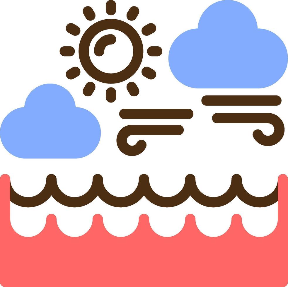 Ocean Color Filled Icon vector