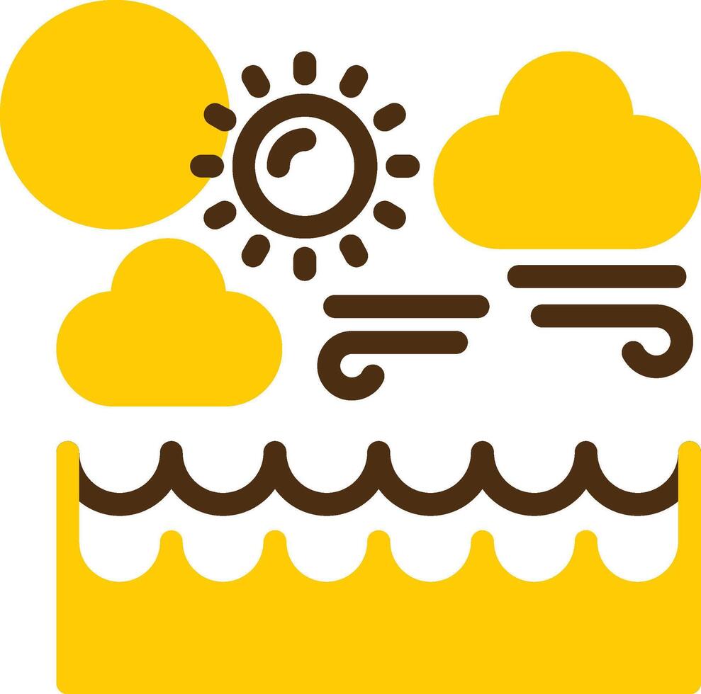 Ocean Yellow Lieanr Circle Icon vector