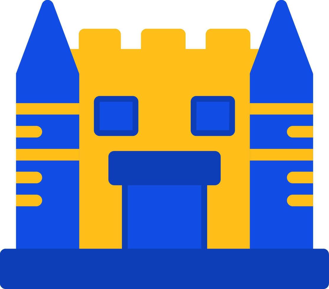 castillo plano dos color icono vector