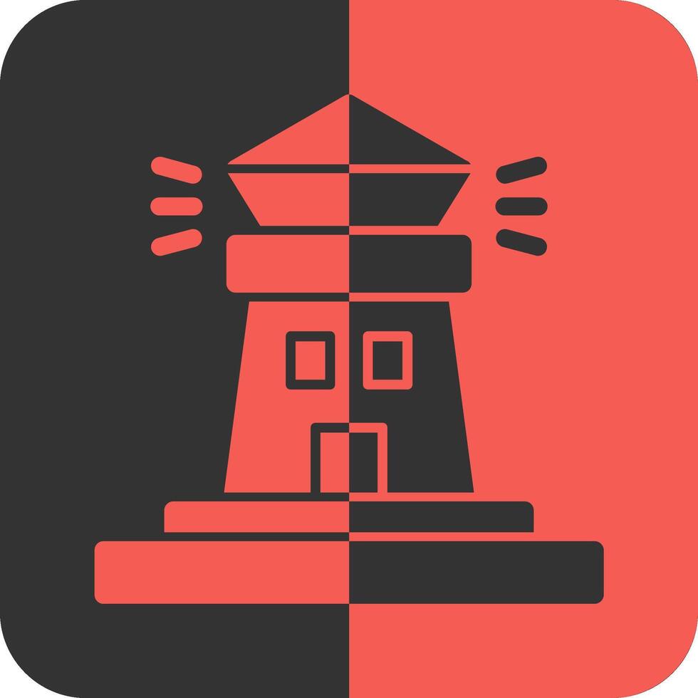 Lighthouse Red Inverse Icon vector