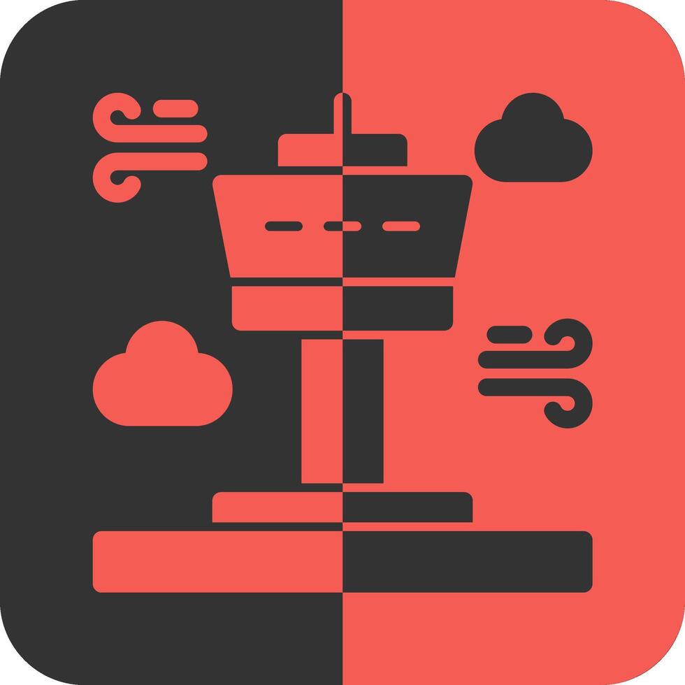 Tower Red Inverse Icon vector