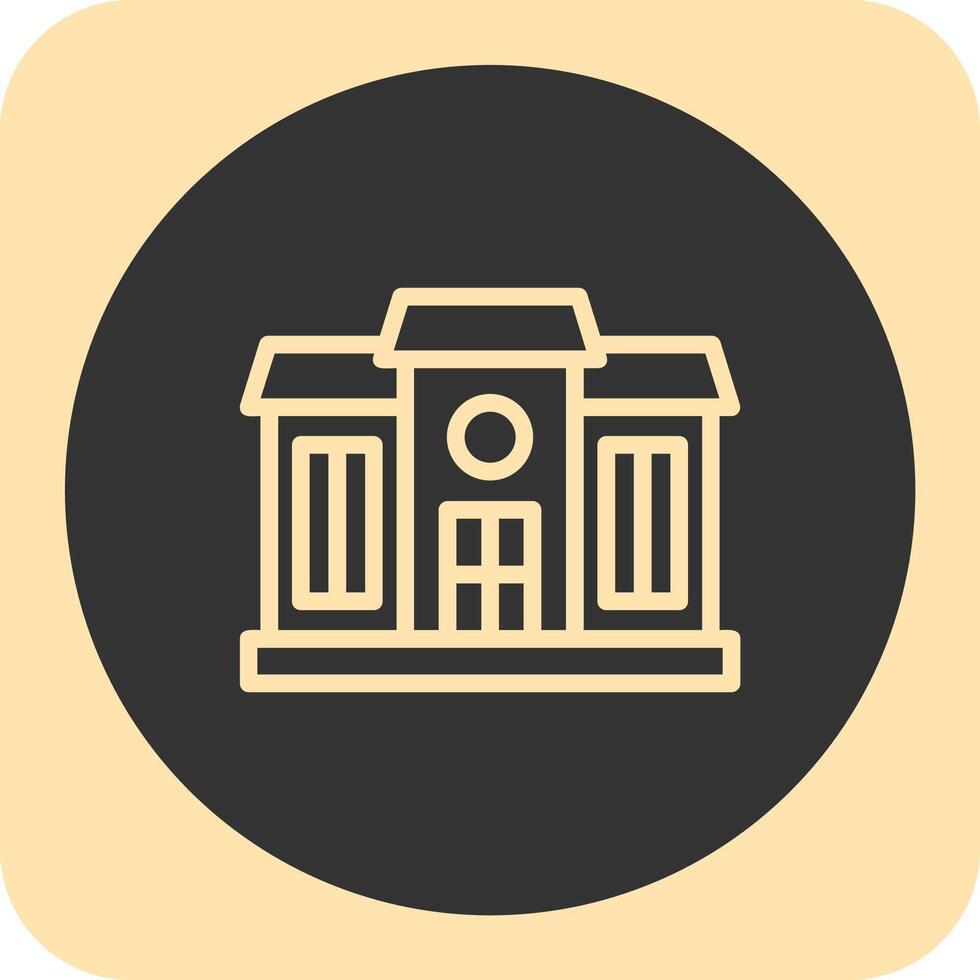 Mansion Linear Round Icon vector