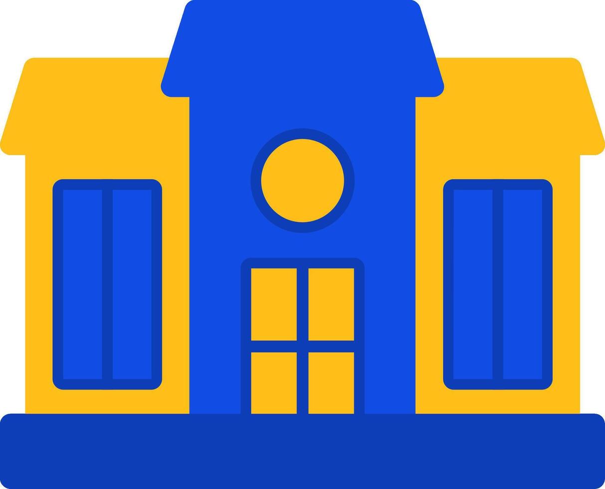 Mansion Flat Two color Icon vector