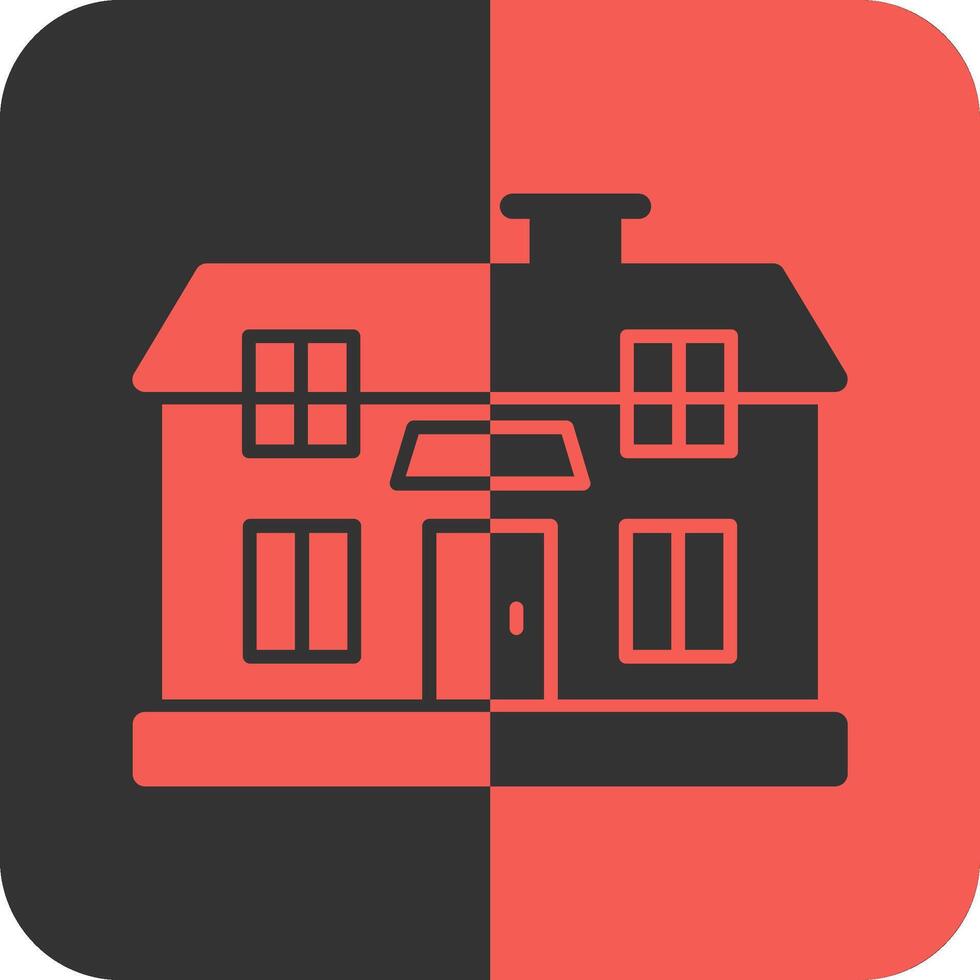 Cottage Red Inverse Icon vector