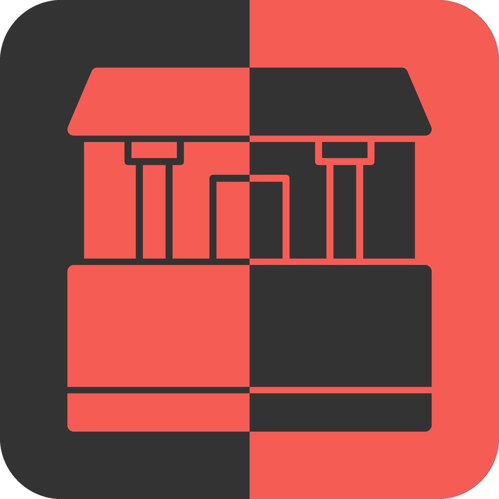 Courtyard Red Inverse Icon vector