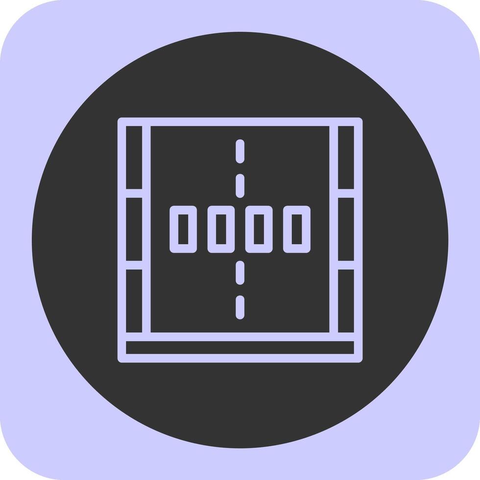 Crosswalk Linear Round Icon vector