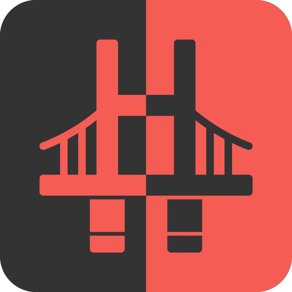 Bridge Red Inverse Icon vector