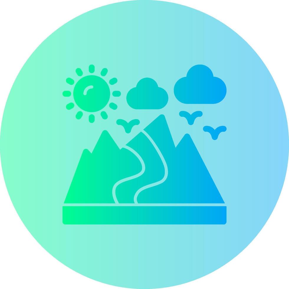 Valley Gradient Circle Icon vector