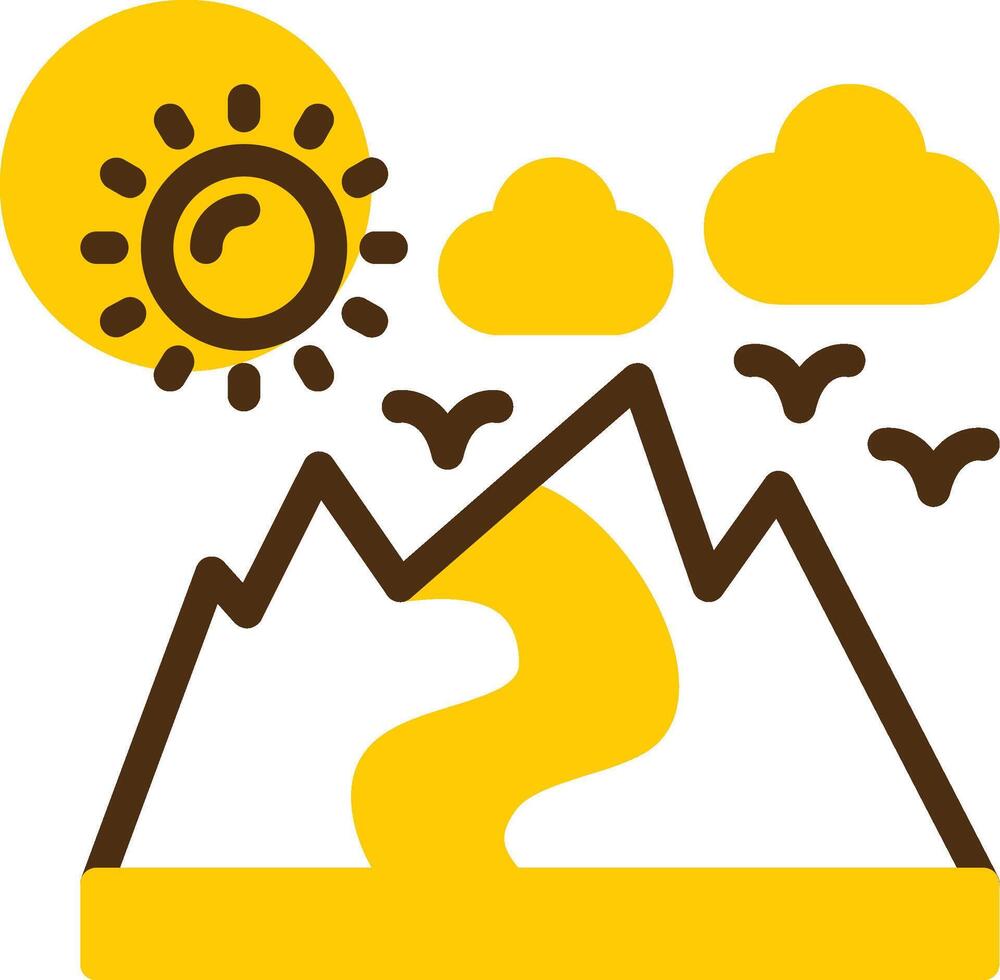 Valley Yellow Lieanr Circle Icon vector