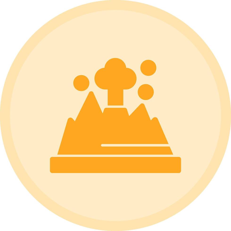 Volcano Multicolor Circle Icon vector