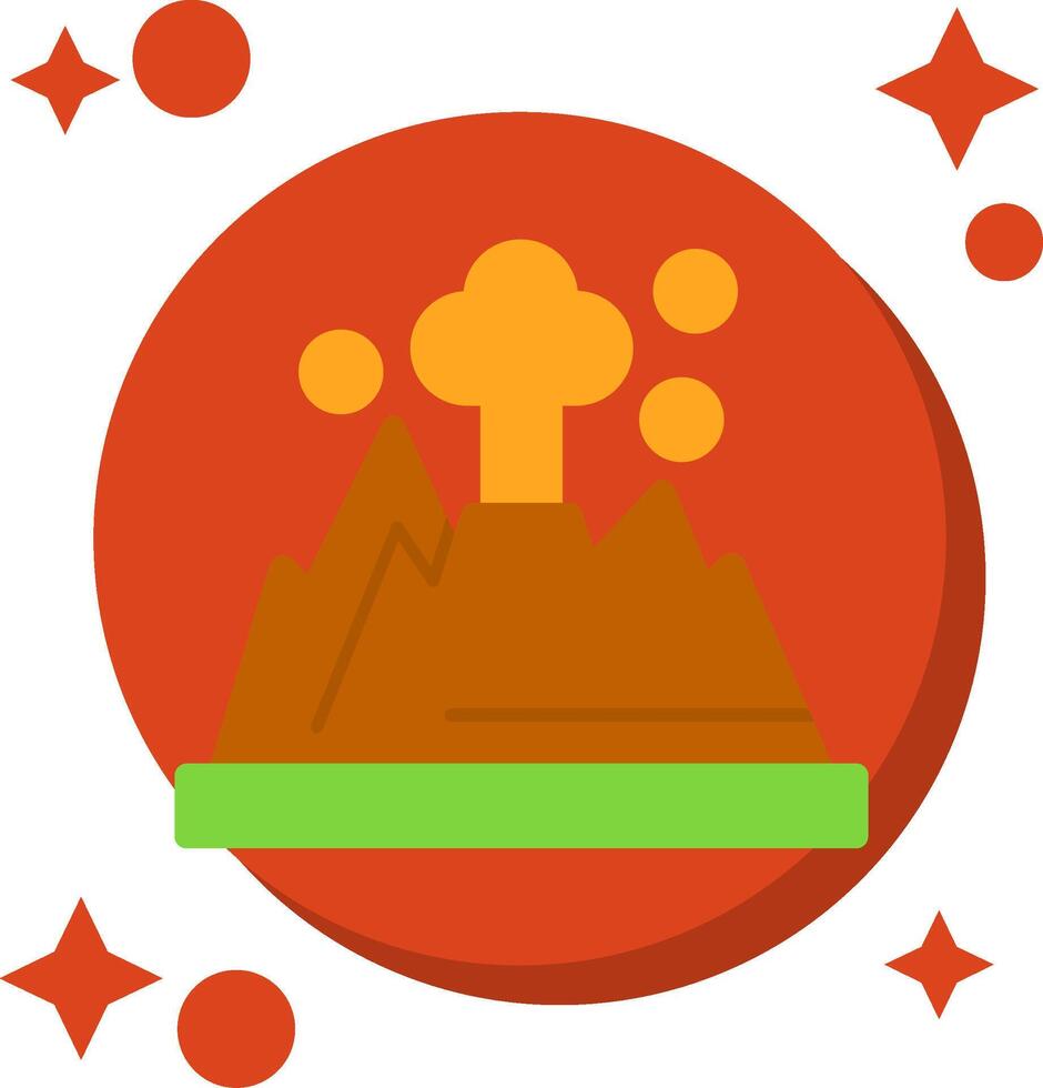 Volcano Tailed Color Icon vector