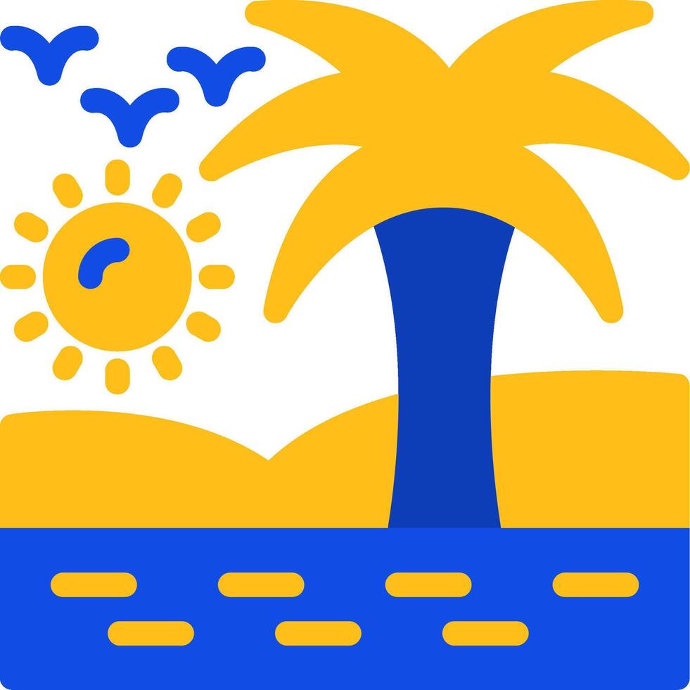 Oasis Flat Two color Icon vector