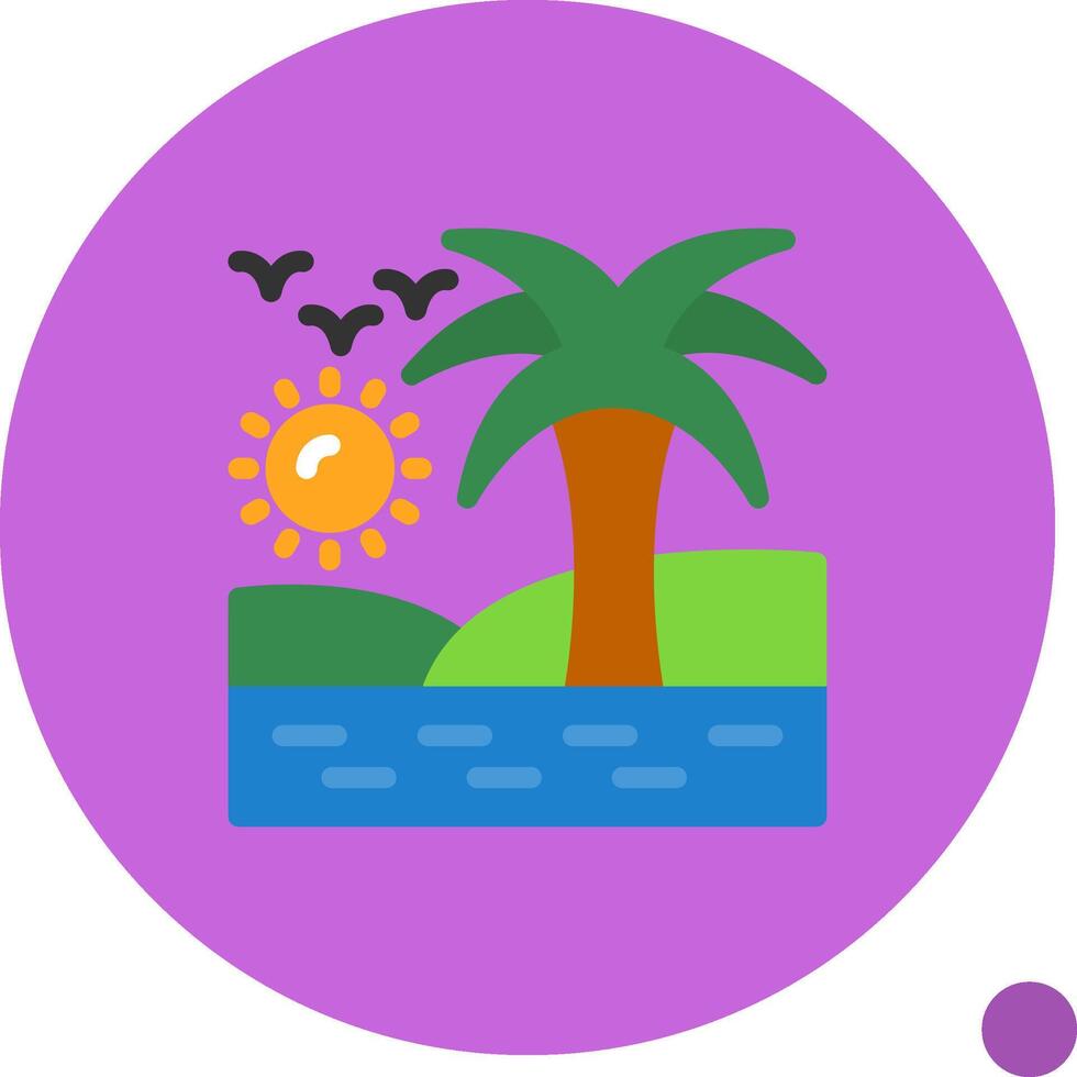 Oasis Flat Shadow Icon vector