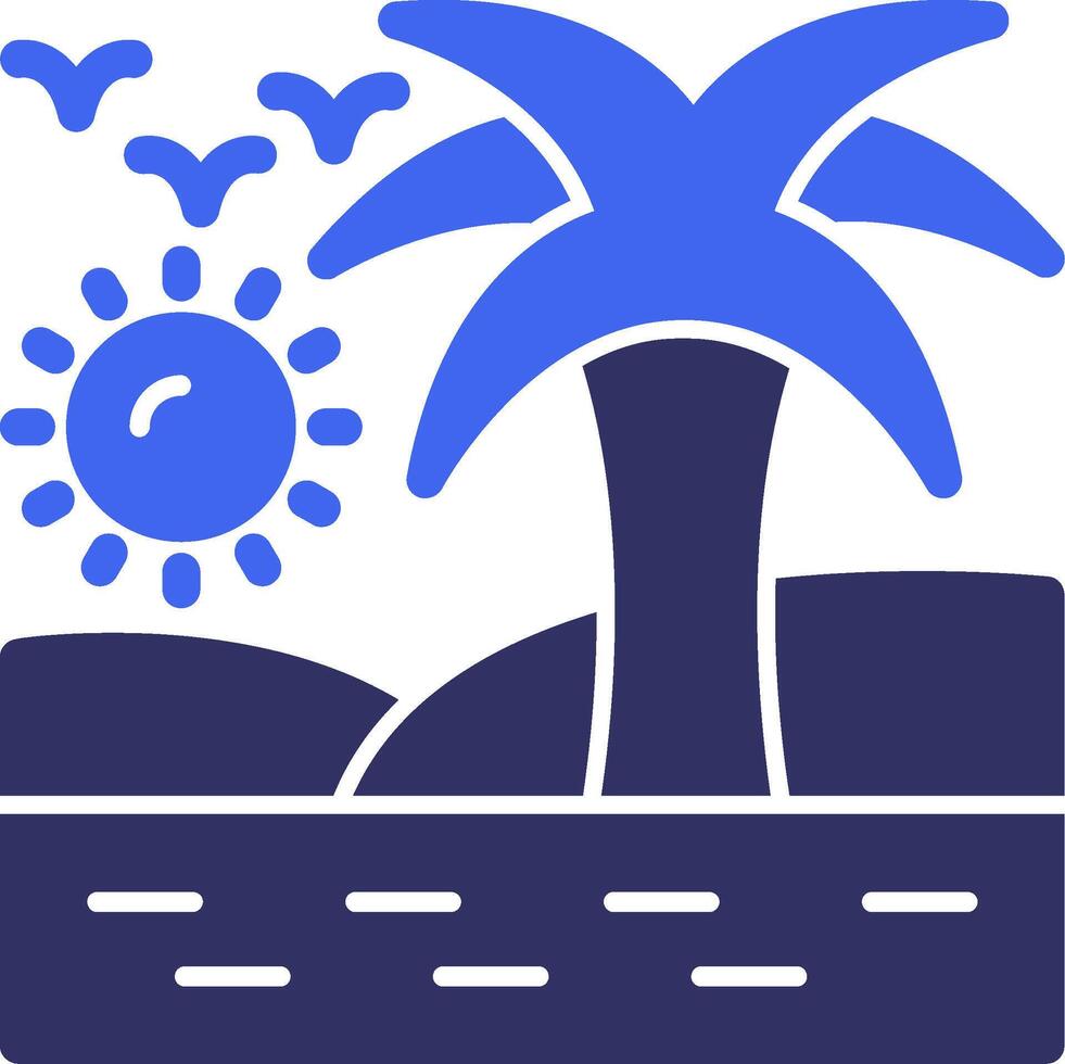 Oasis Solid Two Color Icon vector