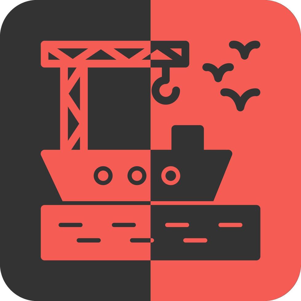 Port Red Inverse Icon vector