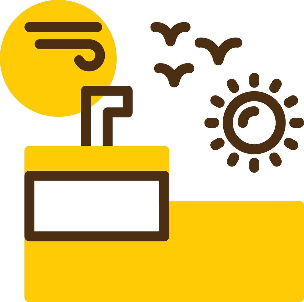 Quay Yellow Lieanr Circle Icon vector