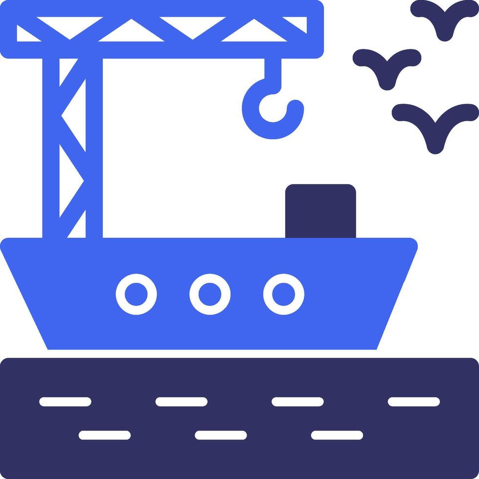 Port Solid Two Color Icon vector