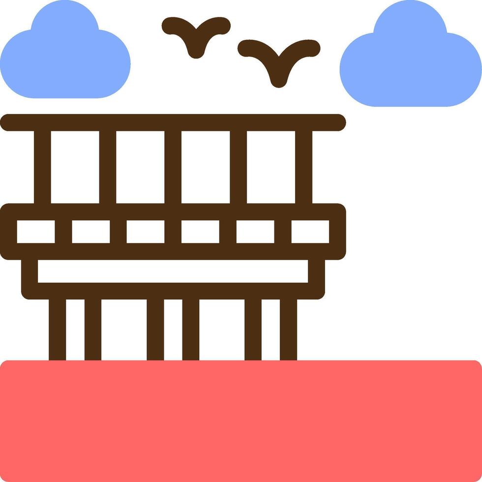 Boardwalk Color Filled Icon vector