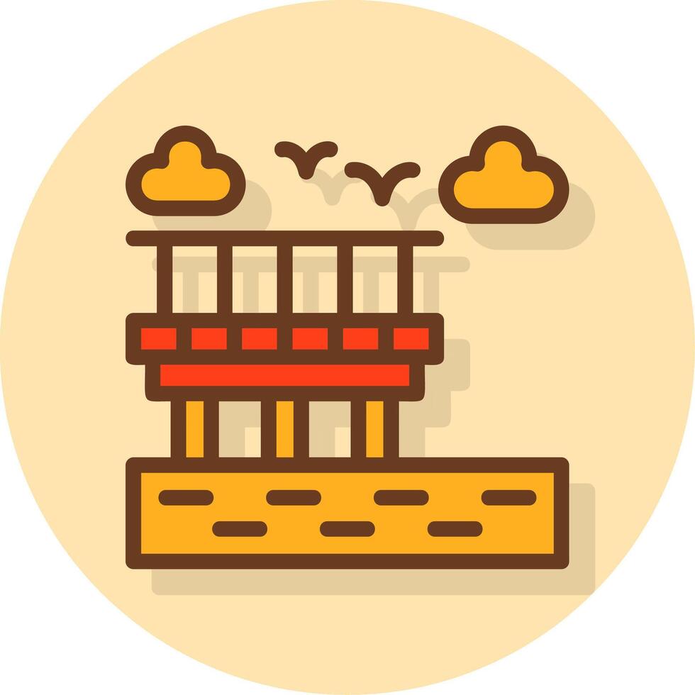 Boardwalk Filled Shadow Cirlce Icon vector