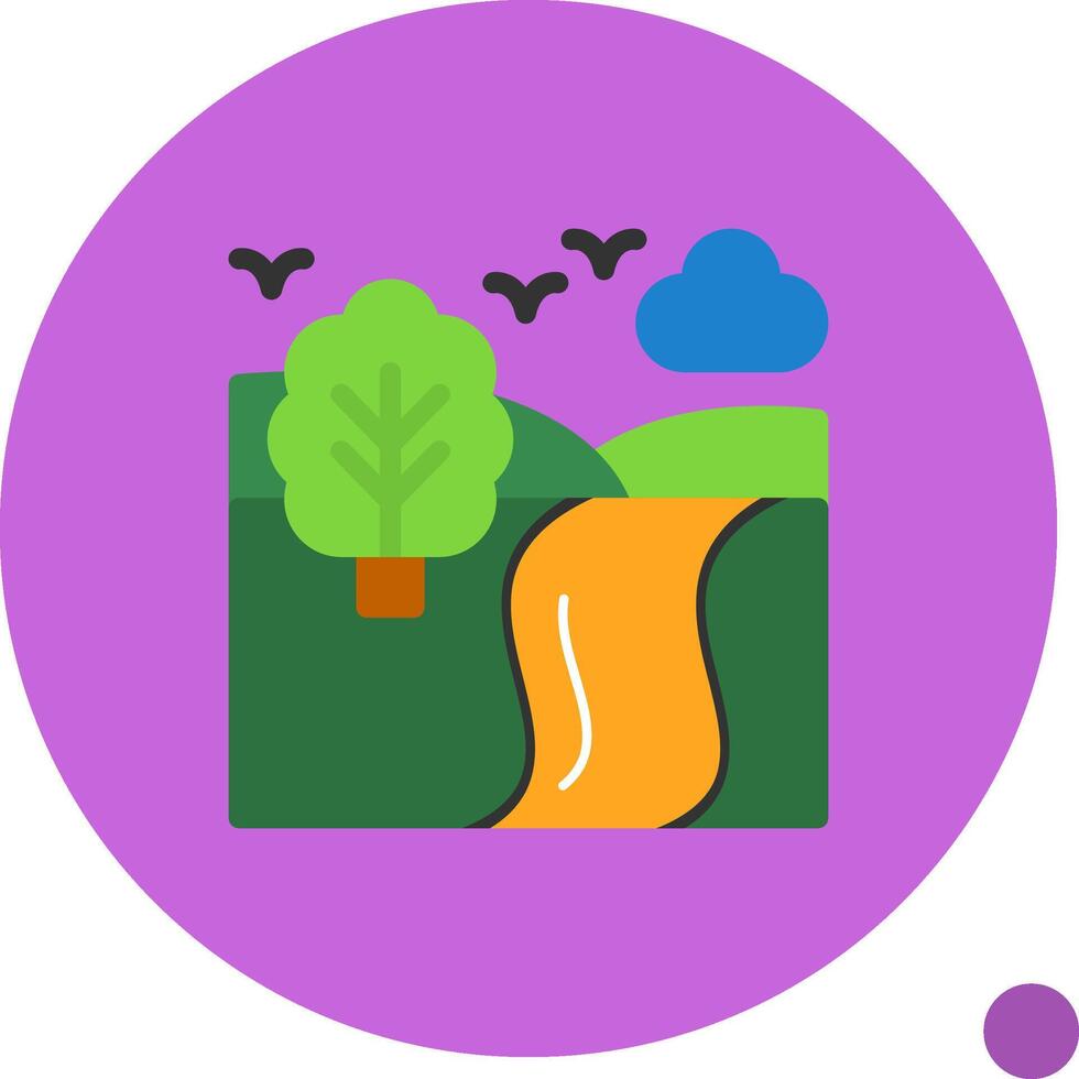 sendero plano sombra icono vector