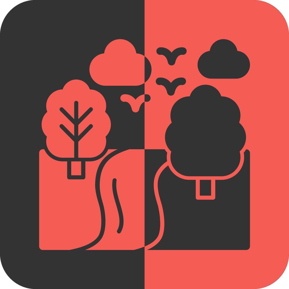 Path Red Inverse Icon vector