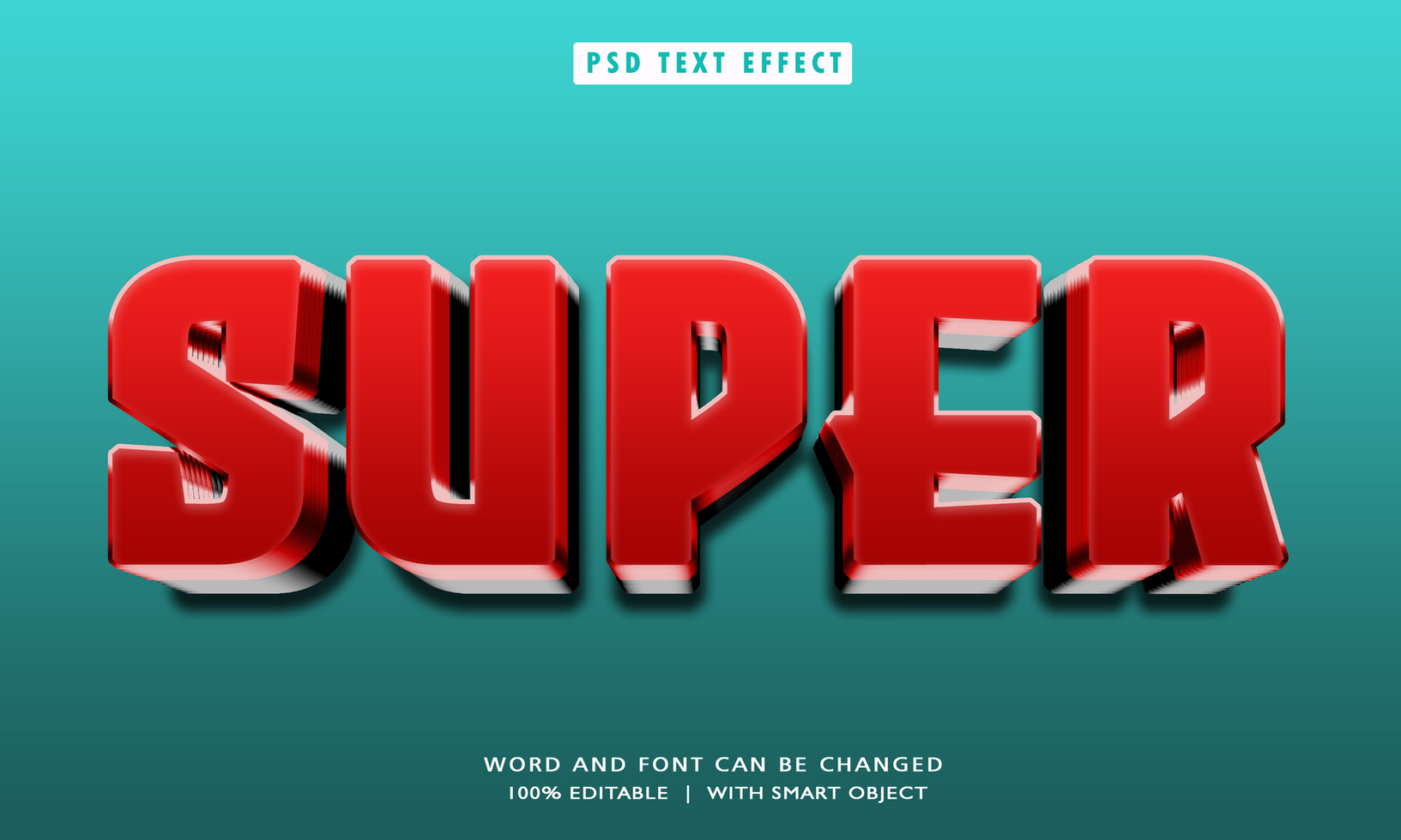 Super 3D Editable Text Effects psd